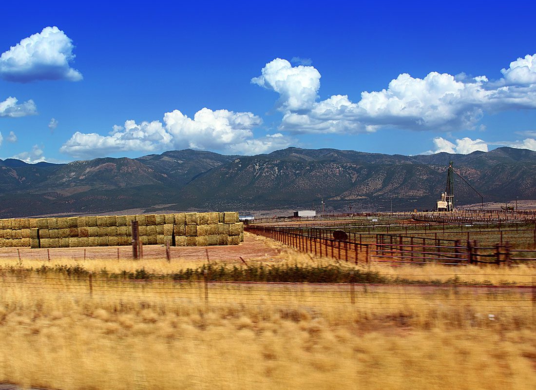 Douglas, WY - Landscape View of Rural Scene With Rolling Hills in Wyoming